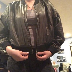 Green forever 21 bomber jacket